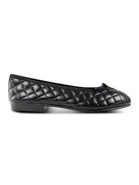 French Sole (fs/ny) Helium Black Leather black quilted ballet flats size 7.5 / 8